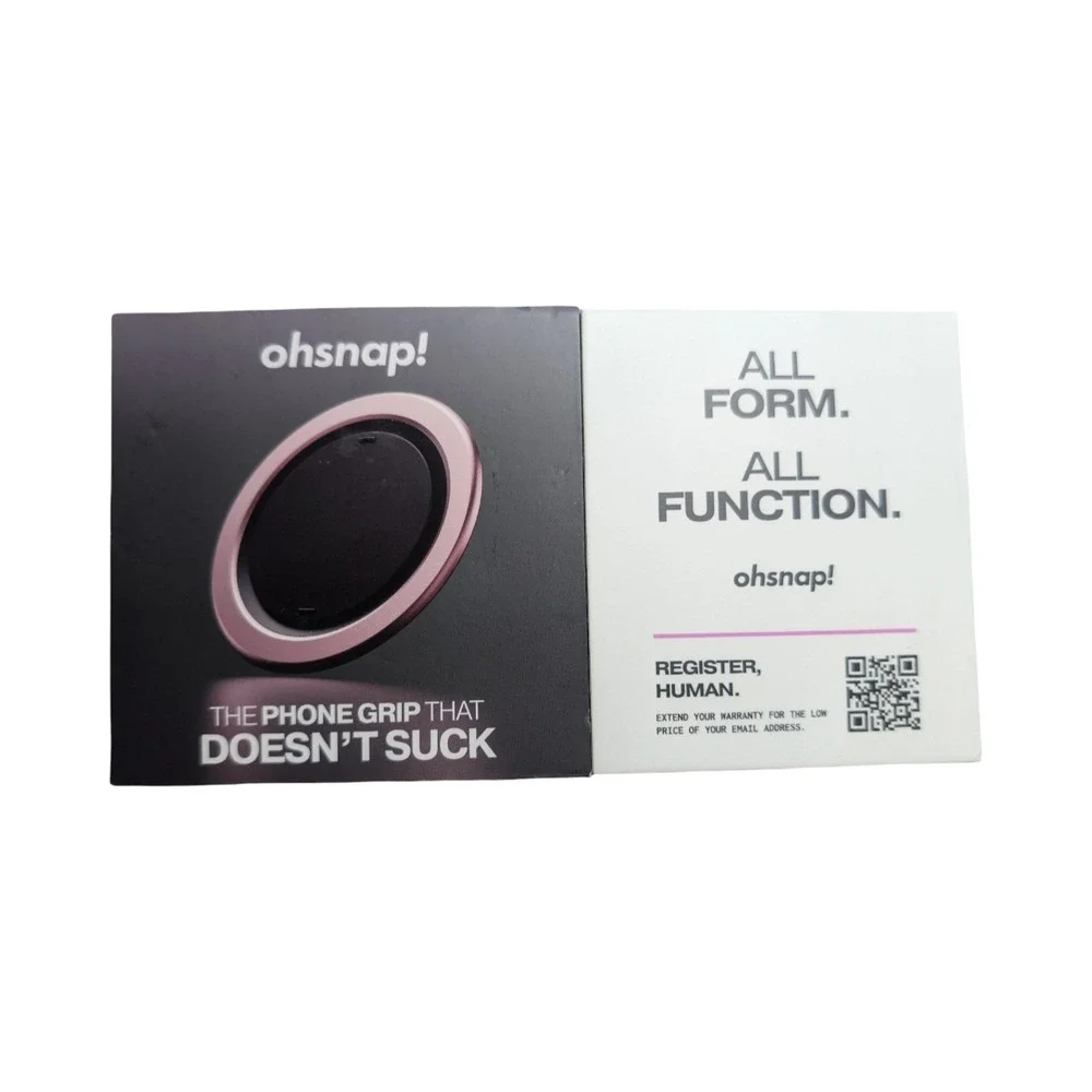 Aa1-O OhSnap Snap 4 Magnetic UltraThin Phone Grip & Stand w/ Magsafe Black/Rose